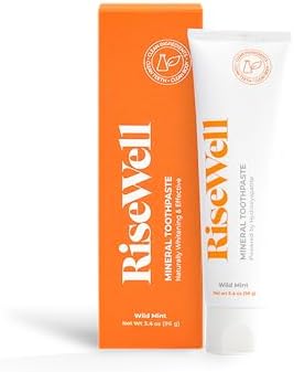 RiseWell Mineral Toothpaste - All Natural Toothpaste with Hydroxyapatite - Made in The USA, No Added Fluoride, SLS-Free - for a Stronger and Healthier Teeth, Wild Mint, 3.4 Oz