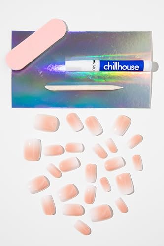 Chillhouse - Chill Tips, Press on Nails Kit - Born Day (Square) - 24 Nail Shapes & Sizes - Up to 3 Weeks of Wear - Customizable Fit - Reusable - Latina Founded & Women Owned - Beauty & Self Care