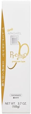 APAGARD® Premio, Sangi's Nano-Hydroxyapatite Toothpaste for Naturally Whiter Teeth, No Fluoride, for Family use, 105g / 3.7 oz, Double Mint Flavor, Pack of 1