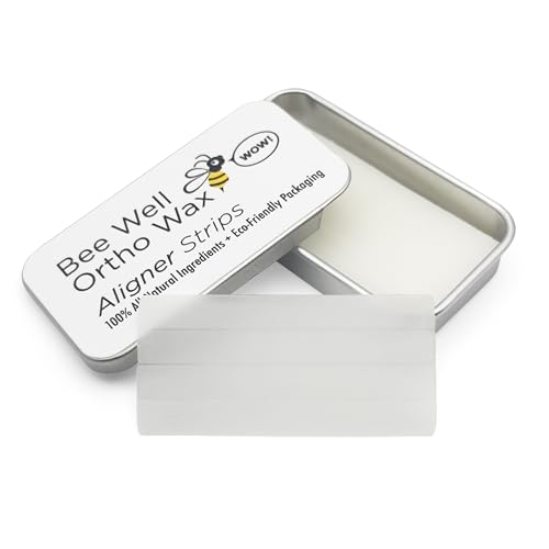 Bee Well Invisalign Wax | 100% All Natural Beeswax Aligner Kit Essential for Clear Aligners Strips | Protects & Relieves Irritation | 1 Recyclable Tin with 40 Strips