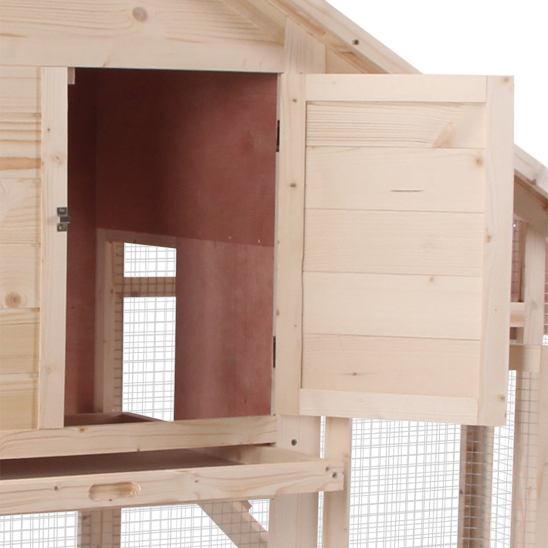CoSoTower 55"L 2-Tier Wooden Rabbit Hutch Bunny Cage Small Animal House with Ramp, Waterproof Roof, Removable Tray and Outdoor Run