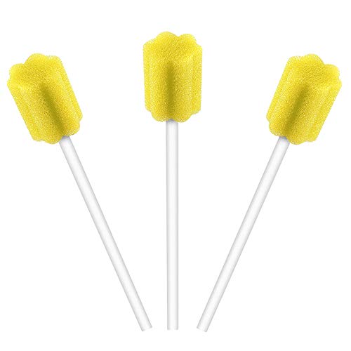 250 Count Unflavored Disposable Oral Swabs, Tooth Shape for Oral Cavity Cleaning Sponge Swab Individually Wrapped - 5 Colors