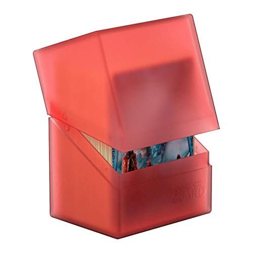 Ultimate Guard Boulder 80+, Deck Case for 80 Double-Sleeved TCG Cards, Ruby, Secure & Durable Storage for Trading Card Games, Soft-Touch Finish