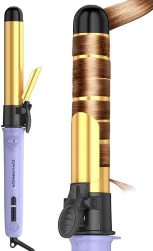 Rotating Curling Iron 1 1/4 Inch, 2024 Upgraded ZAVAREA Automatic Curling Iron with Extra-Long Barrel, Dual Voltage Self Curling Wand 1.25" Hair Curler