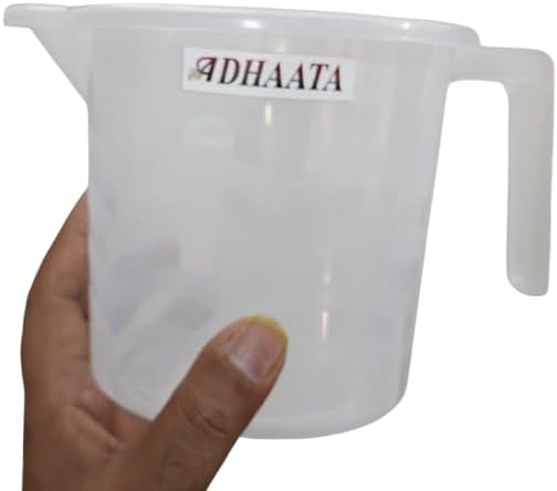 Bathing Mug, 1.5 Liter Capacity, Certified Water Bath Mug, LAHER (Pack of 2) (TRANS WHITE)