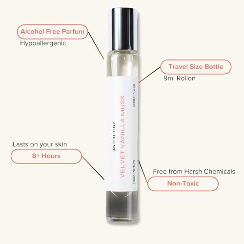 Anthology Vanilla Musk Roll on Perfume Oil 9 ML | Vanilla & Musk Notes | Long-lasting fragrance rollerball