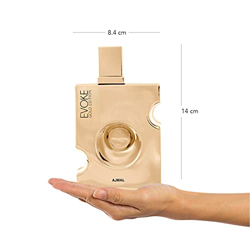 Ajmal Evoke Gold Edition Eau De Parfum 3.0 Oz / 90 ML For Men - Long Lasting Fresh Spicy Fragrance Made in Dubai