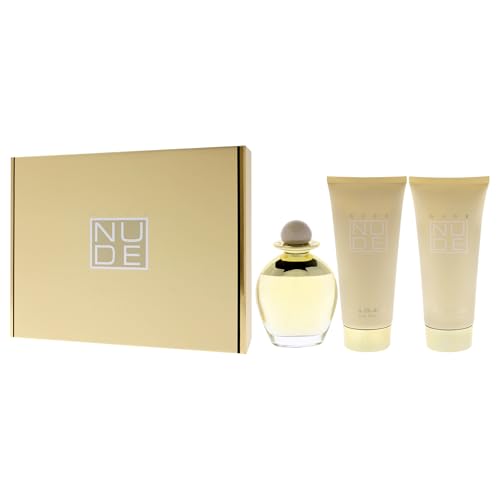 Bill Blass Nude for Women - 3 Pc Gift Set 3.4oz EDP Spray, 6.8oz Body Lotion, 6.8oz Hand Cream