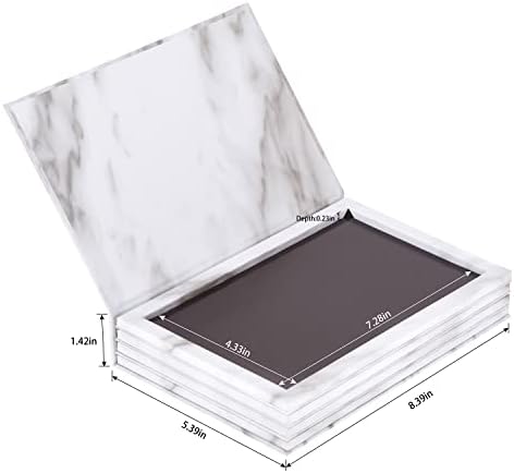 Allwon 4-Layer Book Shaped Marble Magnetic Palette Large Empty Makeup Palette Storage Box for Eyeshadow Lipstick Blush Powder (White)