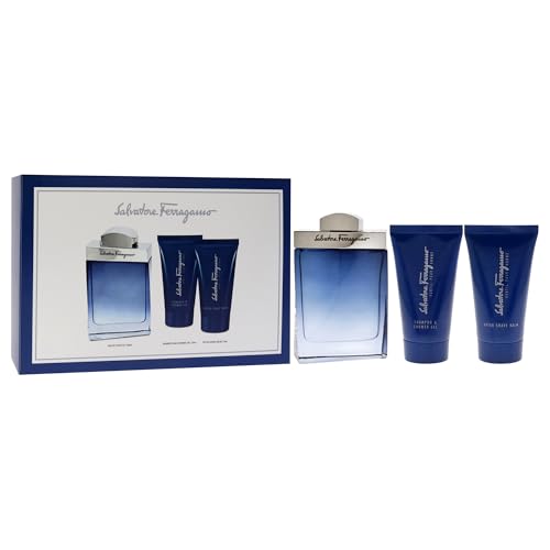 Salvatore Ferragamo Subtil for Men - 3 Pc Gift Set 3.4oz EDT Spray, 2.5oz Shampoo and Shower Gel, 1.7oz After Shave Balm