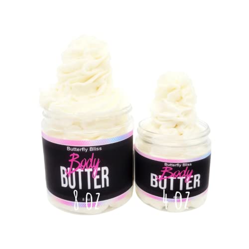 Banana Coconut Whipped Body Butter, natural lotion, organic, 8oz jar, made with shea butter, mango butter, coconut oil, almond oil