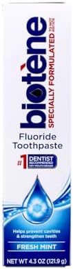 biotène Gentle Formula Fluoride Toothpaste, Fresh Mint 4.3 oz ( Pack of 3), (PPAX1366750)