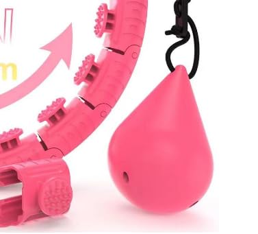 Weighted Hula Hoop for Adults Weight Loss,Infinity Weighted Hoop Plus Size with Sweat Belt,Waist Trainers for Women,Exercise Hula Hoop Womens Weight Loss at Home (Bright Pink)