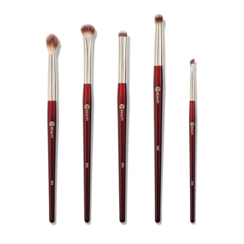 BK BEAUTY - BRUSH SET FOR HOODED OR SMALLER EYES (5PC) - Eyeshadow Brush Set for Blending, Smudging & Defining Eyeshadow and Eyeliner | Premium Eye Makeup Brushes for Precise Application