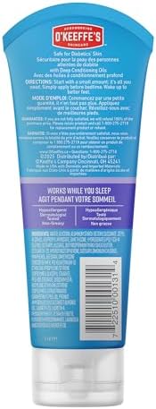 O'Keeffe's for Healthy Feet Night Treatment Foot Cream-7 oz Tube (1 Pack)-Guaranteed Overnight Relief for Extremely Cracked, Dry Feet, Repairing Skincare, Instantly Boosts and Retains Moisture Levels