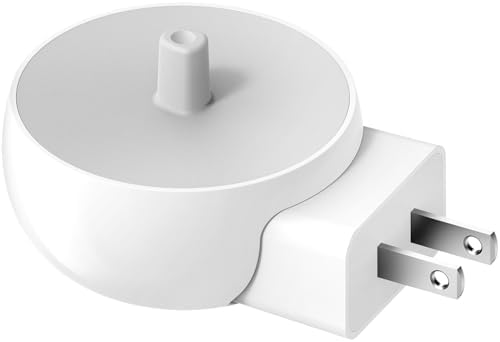 2-in-1 Wall Charger for Oral-B Braun Electric Toothbrush, Charger Base for Oral B Genius Pro Smart Vitality Kids io2 io3 io4 io5 io6 Serie, IPX5, White