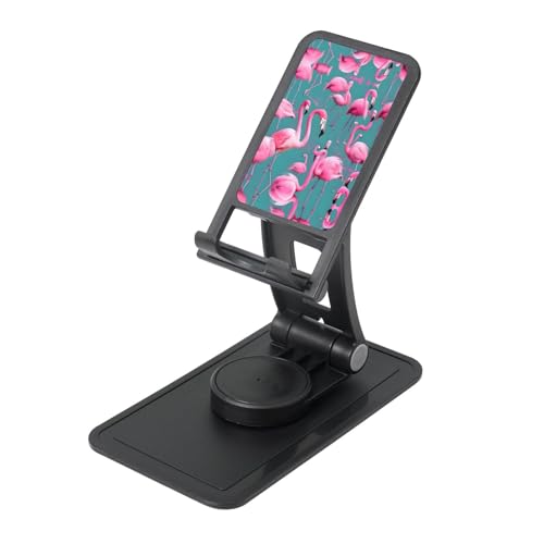 A Flock of Flamingos Cell Phone Stand 360° Adjustable Foldable Desktop Phone Holder Cradle Compatible with Most Mobile Phones Black