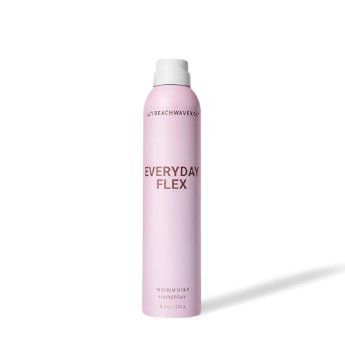Beachwaver Everyday Flex Medium-Hold Hairspray - Full Size (8.4 Oz) | NEW! Flexible, Long-Lasting, Medium Hold - Reduces Frizz & Adds Shine | Brazilian Berry Fragrance
