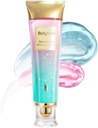 3 Pack Niacinamide Whitening Toothpaste, BodyAccel Triple Whitening Niacinamide Toothpaste, Brightens and Whitens Teeth, Stain Removal Natural Gentle, Fresh Breath