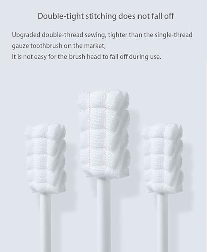 96PCS Baby Tongue Cleaner, Disposable Baby Toothbrush Soft Gauze Oral Cleaning Stick Infant Mouth Cleaner for 0-36 Months Newborn Dental Care