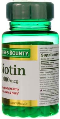 Nature's Bounty Biotin 1000 mcg Tablets, Strawberry, 100 Count, Pack of 3