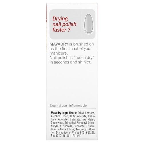 Mavala Mavadry Manicure Timesaver for Touch-Dry Nails | Dries in Seconds | Chip Resistant Formula | Long Lasting | Prevent Flaking | Leaves Brilliant Sheen (0.3 oz.)