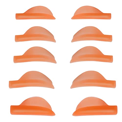 Eyelash Perm Pads Lash Lift Rods Eyelash Perm Silicone Pads 5 Sizes Reusable Soft Lash Lift Pads Shield for Different Length Eyelashes Perfect Lifting (Orange）