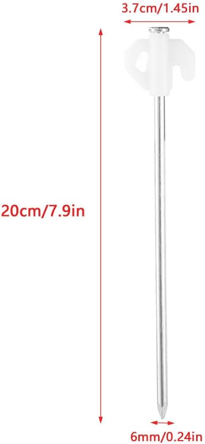 8 pack Tent Stakes Heavy Duty Metal Ground Stake Camping Nails Pop Up Pegs Luminous Garden Stable Fixed Anchor Hook for Outdoor Pile Tarp Traveling Hiking Gear Equipment 8-inch 20CM