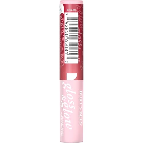 Burts Bees Gloss and Glow Glossy Balm, 100% Natural Origin, Eat, Drink and Be Cherry, 1 Tube, Pack of 2
