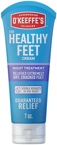 O'Keeffe's for Healthy Feet Night Treatment Foot Cream-7 oz Tube (1 Pack)-Guaranteed Overnight Relief for Extremely Cracked, Dry Feet, Repairing Skincare, Instantly Boosts and Retains Moisture Levels
