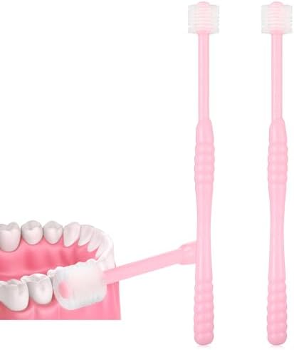 2 PCS Chemotherapy Must Have Toothbrush for Sensitive Mouths Chemo Care Package for Women Comfort Items Chemo Patients Spinning Toothbrush Oral Supplies(Pink)