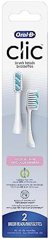 Oral-B Clic Toothbrush Sensitive Clean Replacement Brush Heads, White, 2 Count (Pack of 3)