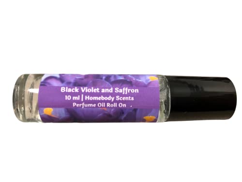 Black Violet and Saffron 10 ml Perfume Roll On, Floral Perfume, Violet Perfume, Fall Scent Perfume, Natural Ingredients, Cruelty Free, Travel Size Perfume by Homebody Scents