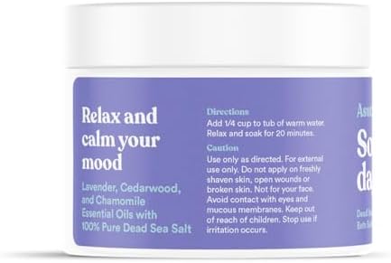 ASUTRA Dead Sea Bath Salts (Ultimate Relaxation), 16 oz - Soak in Rich & Vital Healing Minerals - Relax & Calm Your Mood with Lavender, Cedarwood, & Marjoram Essential Oils
