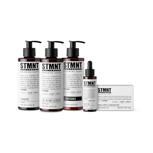 STMNT Grooming Goods Shampoo | SLS/SLES Sulfates Free | Activated Charcoal & Menthol | Removes Build Up | Fuller Feeling Hair