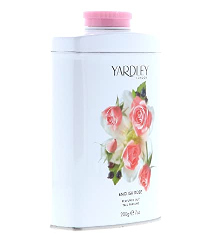 Yardley of London English Rose Perfumed Talc, 7 Oz, Made in England - NEW FORMULA