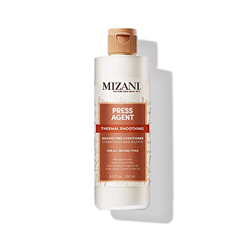 Mizani Press Agent Sulfate-Free Conditioner - Detangles Hair For Heat Styling, Blowout & Silk Press and Seals Hair From Humidity, Thermal Smoothing With Argan Oil