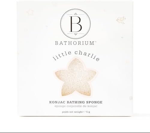 Bathorium Little Charlie Konjac Body Sponge, Gentle & Cleansing Sponge for Babies, Sensitive Skin, 100% Pure Konjac, Ideal for Daily Use, 1 Sponge