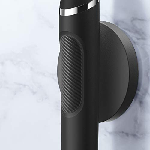Oral-B Clic Manual Toothbrush, Matte Black, with 3 Replaceable Brush Heads and Magnetic Holder