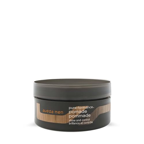 Aveda Men Pure-Formance Pomade | Strong Hold Hair Pomade | Non-Greasy Formula | Water-Based | Short to Medium-Length Hair, 2.5 Ounce