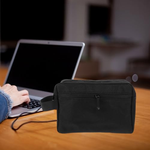 NUOBESTY Digital Cable Organizer Bag Black, Travel Electronics Pouch with Zipper, Earphone Accessory Storage Case for Gadgets and USB Cables
