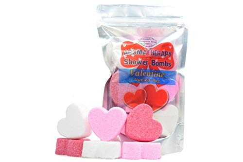 Aromatherapy Valentine Shower Bombs - Natural Handmade Shower Steamers, Shower Fizzies, Shower Tablets, Shower Melts, Shower Fizzy Spa Shower Soothers