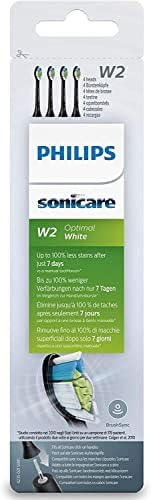 Philips Sonicare Optimal Whitening Black BrushSync Heads (Compatible with All Philips Sonicare Handles), 4 Pack