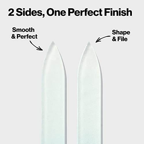 Revlon Glass Nail File, Manicure Tool for Shaping Natural Fingernails, Self-Cleaning with Bacteria Shield Technology, 1 Count
