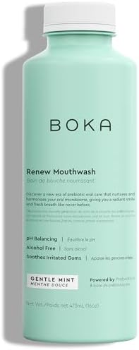 Boka Renew Mouth Wash for Adults - Mouthwash Alcohol Free, Mouth Rinse Fluoride Free Mouthwash, Freshens Breath, Oral Rinse Mouthwash No Alcohol, Mouth Wash for Gums, Mouthwash Gum Health