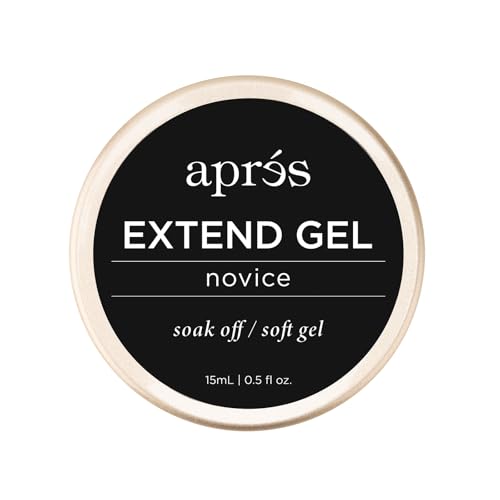 Apres Extend Gel Novice, Gel-X Nail Tips Adhesive, 15 ml Jar Edition, Soak Off - Soft Gel, HEMA-Free, Thick Consistency, Easy Application for Soft Gel Tips