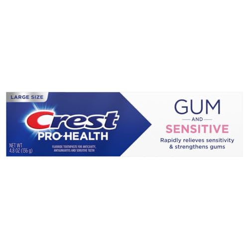 Crest Pro-Health Sensitive and Gum All Day ProtectionToothpaste 4.8 oz- Anticavity, Antibacterial Flouride Toothpaste, Clinically Proven, Sensitivity Toothpaste
