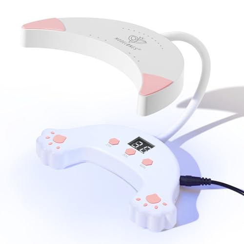modelones UV LED Nail Lamp, Gooseneck UV Light for Gel Nails, 48 W Nail Light for Gel Nail Polish with 3 Timers and LCD Display, LED Nail Lamp for Fast Curing