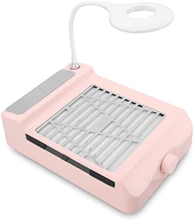 AONOLOVO Nail Dust Collector, Adjustable Suction, Professional Nail Fan Dust Collector with Light Manicure Dust Collector Nail Tech Vacuum Cleaner Machine for Acrylic Nails Removal, Pink