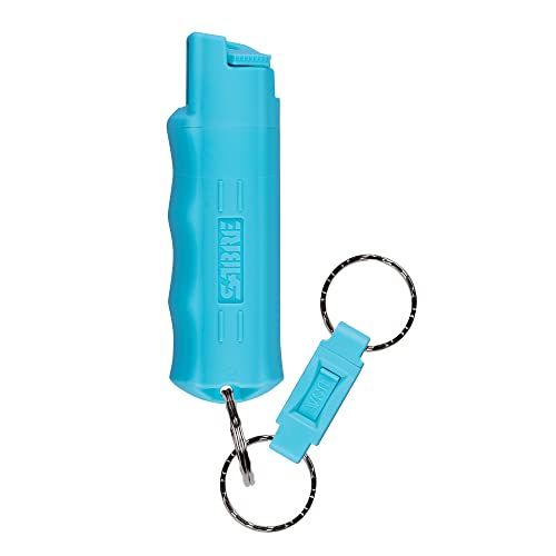SABRE Pepper Spray, Quick Release Keychain for Easy Carry and Fast Access, Finger Grip for More Accurate and Faster Aim, Maximum Police Strength OC Spray, 0.54 oz, Secure and Easy to Use Safety